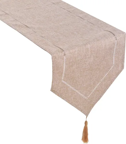 Miniatura 14 de Tosewever Camino de mesa decorativo de lino con borlas, colección de mesa de 14 x 72 pulgadas, caminos de mesa para todos los días, comedor, boda
