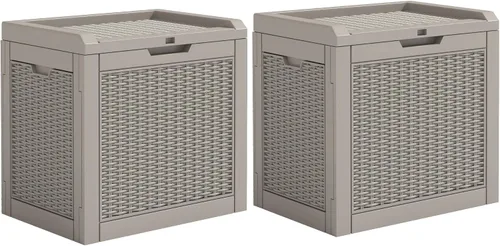 Miniatura 11 de YITAHOME Caja grande de resina de 100 galones, cajas de almacenamiento al aire libre para muebles de patio, cojines de exterior, herramientas