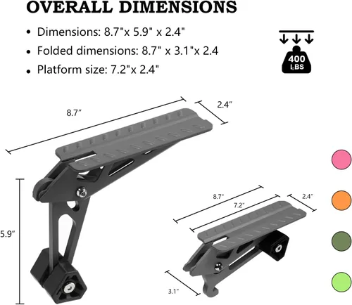 Miniatura 2 de COWVIE Escalón plegable para puerta de auto: Escalón para acceso al techo del vehículo para ambos pies, Escalera para la mayoría de SUV, Camiones