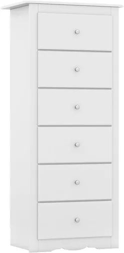 Giantex Cómoda de 6 cajones para dormitorio, cómoda de madera con tiradores de metal y gran capacidad, 16" P x 23" A x 53.5" A, organizador de ropa,