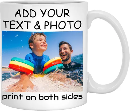 Miniatura 20 de Taza de café personalizada, crea un regalo único con tus fotos, texto y nombres, perfecta para mamá, papá, amigos y ocasiones especiales, 11 onzas