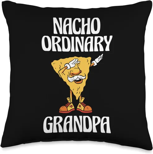 Nacho Ordinary Grandpa Grandparents Day Grandpa Nacho Dad Joke Grandfather - Almohada de 16 x 16 pulgadas, multicolor