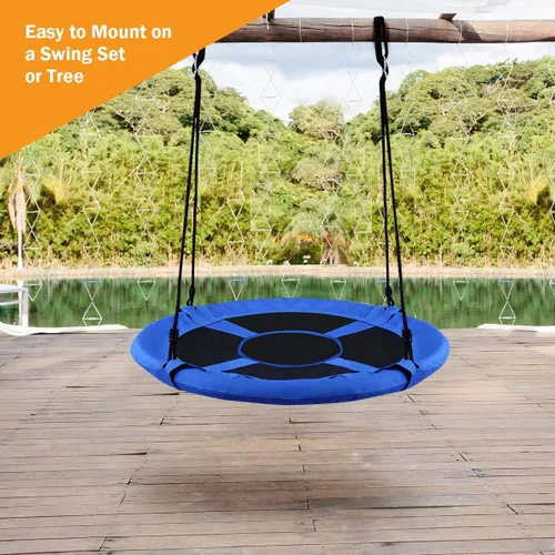 Miniatura 3 de Costzon - Platillo volador de 40 pulgadas, columpio seguro y resistente para niños de fácil montaje, cuerdas ajustables, ideal para el parque