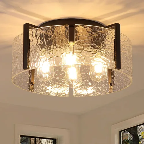 Miniatura 16 de Lámpara de techo negra de montaje empotrado, lámpara de entrada moderna de 3 luces, montaje de techo, accesorios de iluminación de cocina, lámparas