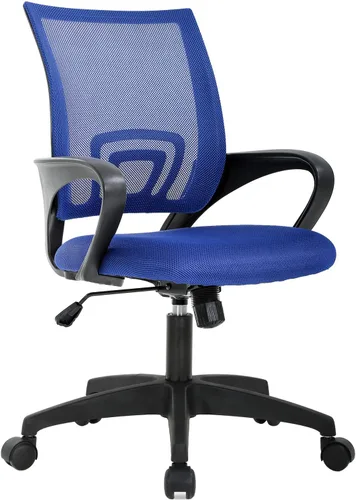 Miniatura 12 de BestOffice Silla de Oficina Ergonómica de Malla para Escritorio, Silla de Computadora Ejecutiva con Soporte Lumbar, Reposabrazos, Giratoria, Negro