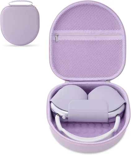 Miniatura 10 de Funda para auriculares Apple Airpods Max, estuche duro portátil de viaje para auriculares, bolsa con malla y cremallera para cargador y accesorios