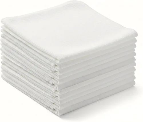 Miniatura 60 de Toallas de saco de harina Toalla de té para manualidades, plato de cocina, toalla de algodón en blanco para bordado, funda de lino para hornear