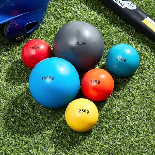 Miniatura 5 de Hungdao Juego de 6 pelotas de entrenamiento ponderadas pliométricas variables, bolas ponderadas de práctica de béisbol con peso para lanzar