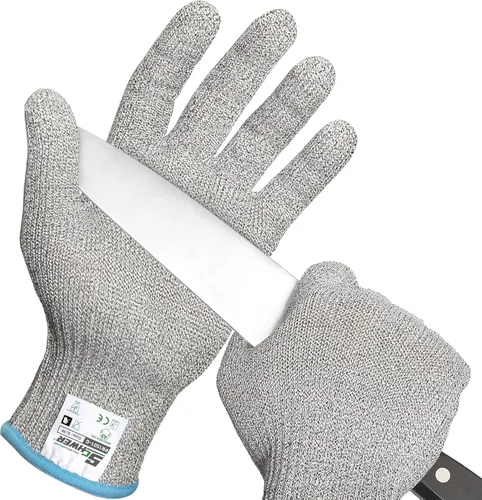 Miniatura 9 de Guantes Schwer SlicePro ultraduraderos resistentes a cortes ANSI A9 PR1501, guante de corte reforzado 10X de grado alimenticio, guantes de mandolina