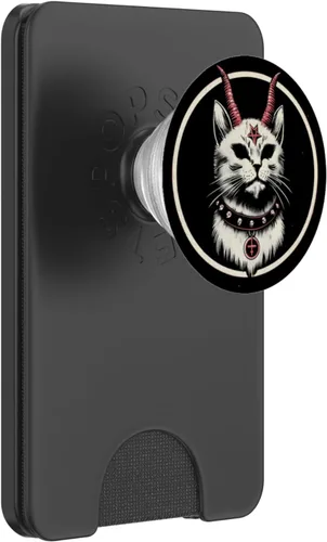 Miniatura 7 de PopSockets de Baphomet Satánico Oculto Gato Diablo PopGrip estándar