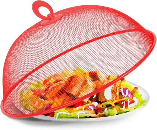 Affordit Cubierta de Malla para Alimentos Tipo Carpa Sombrilla, 10.75 pulgadas, Cubiertas de Malla Reutilizables para Pícnic al Aire Libre, Red