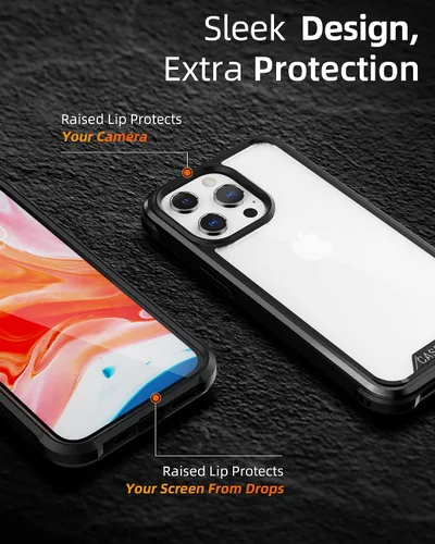 Miniatura 4 de CaseBorne R - Funda compatible con iPhone 14 / iPhone 13, transparente a prueba de golpes, grado militar, probada en caídas de 12 pies, marco