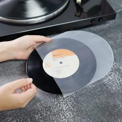 Miniatura 2 de sdroceRyaM Mangas interiores de disco de vinilo de 7 pulgadas, 50 piezas de plástico antiestático de fondo redondo EP fundas protectoras para discos