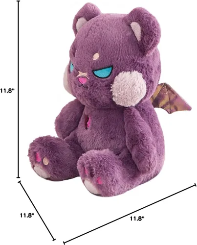 Miniatura 6 de ELAINREN Oso de peluche morado gótico, animales de peluche espeluznantes de Halloween Oso de peluche de decoración de regalo/30 cm