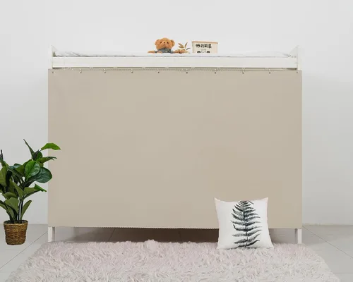 Miniatura 5 de Cortinas Opacas de Servicio Pesado para Litera Inferior, Toldo de Privacidad Tamaño Twin para Casa/Dormitorio Universitario, 1 Panel, Beige