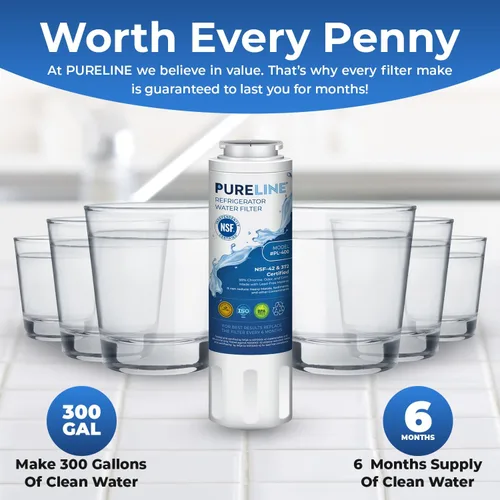Miniatura 5 de Pureline UKF8001 Reemplazo del filtro de agua del refrigerador, EDR4RXD1, filtro Everydrop 4, UKF8001AXX-750, UKF8001AXX-200, Maytag UKF8001