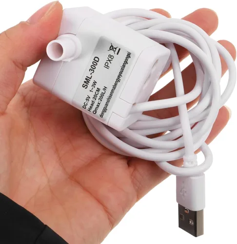 Miniatura 5 de Housoutil Mini bomba de agua sumergible Usb silenciosa fuente bomba para fuentes de agua de mascotas e hidroponía 1.57 x 1.57 x 1.25 pulgadas