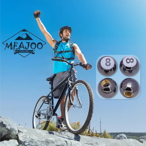 Miniatura 5 de 4 piezas tapas de vástago de válvula de neumático estilo bola 8, cubiertas universales de vástago de válvula de neumático con núcleo de cobre a