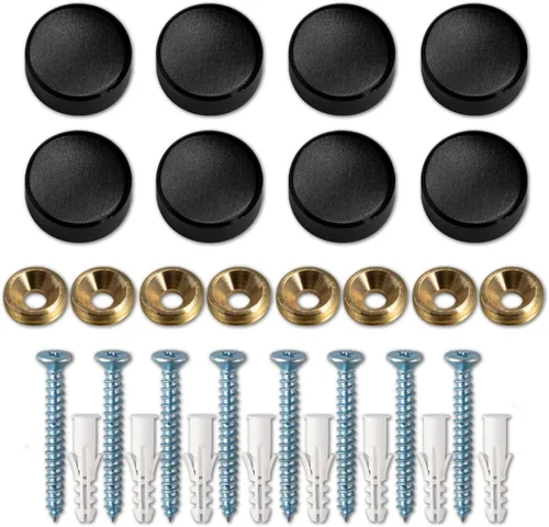 Miniatura 7 de Tapones de rosca decorativos, tapa de aleación de aluminio macizo, tornillos decorativos con tapas, 0.6 pulgadas, negro pulido