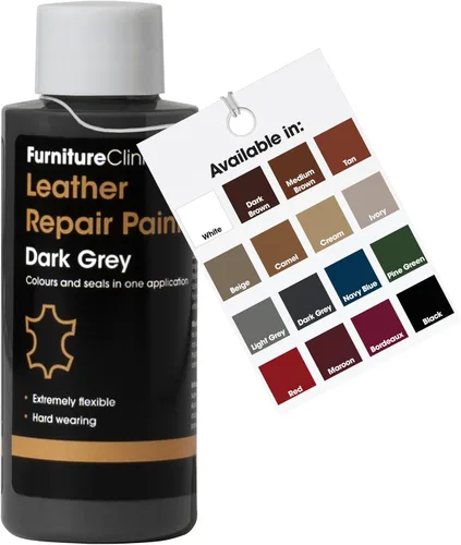 Miniatura 45 de Furniture Clinic Pintura y tinte para reparación de cuero, colorante autosellante para una reparación rápida y fácil del cuero, adecuado para sofás