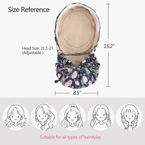 Miniatura 4 de Gorra de trabajo ajustable con botón, gorro de trabajo de algodón, banda para el sudor con bolsillo para cola de caballo, lazo elástico