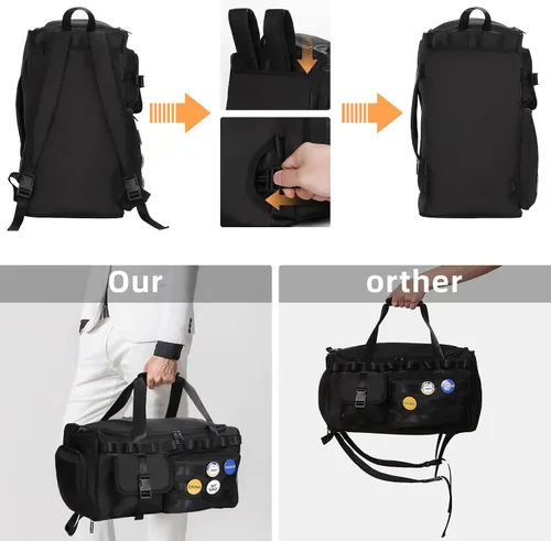 Miniatura 8 de Bolsa de gimnasio para hombres y mujeres con compartimento para zapatos, bolsa de lona convertible y mochilas de gimnasio, bolsa de gimnasio