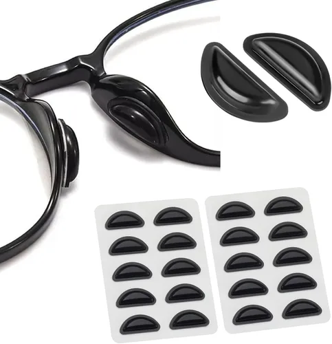 Almohadillas de nariz para lentes con cámara de aire, almohadillas antideslizantes súper adhesivas, almohadillas de nariz de silicona suave para 10