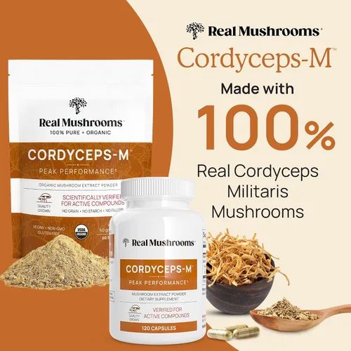 Miniatura 2 de Real Mushrooms Paquete de apoyo para el cerebro, la vitalidad y el sistema inmunológico: cápsulas de cognición de melena de león (120 cápsulas) +