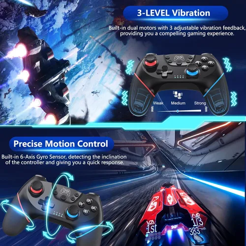 Miniatura 5 de CuleedTec Upgraded Switch Controller, Wireless Pro Controller for Switch 2/Lite/OLED, Bluetooth Remote Gamepad with Hall Effect Joystick, 6-Axis