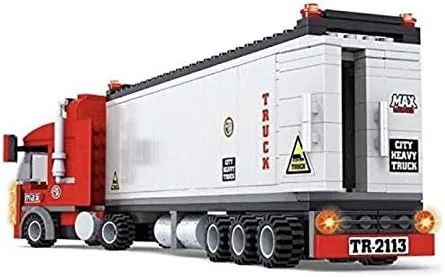 Miniatura 2 de General Jim's Big Red Semi-Truck Building Blocks Truck Vehicle Compatible con Lego y todas las principales marcas de construcción de ladrillos