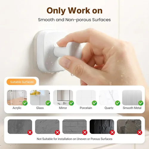 Miniatura 2 de 3 ganchos de ventosa para ducha, ganchos de ventosa para ducha, ganchos de puerta para colgar bata, lufa, ganchos de pared extraíbles para ventana