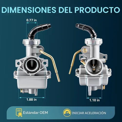 Miniatura 7 de AUTOKAY Carburador PZ20 49cc 70cc 90cc 100cc 110cc 125cc Coolster NST para ATV Quad chino de 4 tiempos SUNL TAOTAO JCL para Honda CRF50F XL75 CRF80F