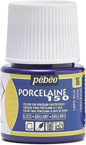 Miniatura 21 de Pebeo Porcelaine 150 - Pintura para porcelana de alto brillo a base de agua, botella de 45 ml - Negro abismo Abismo Negro