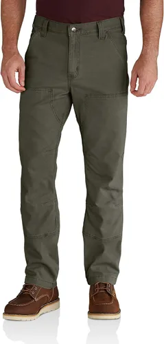 Carhartt - Pantalón de trabajo para hombre con tecnología Rugged Flex, con frente doble, pantalón de lona y de ajuste holgado
