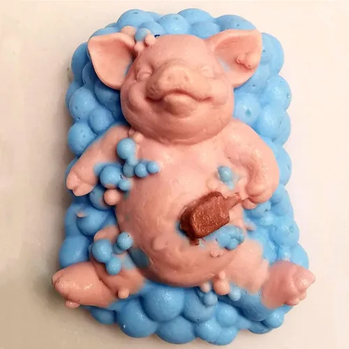Miniatura 4 de Molde de Silicona de Cerdo para Baño para Jabón, Vela, Fondant, Chocolate, Caramelo, Decoración de Tarta, Herramientas de Pastelería, Molde