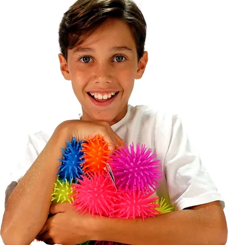 Miniatura 6 de JA-RU Googly Bola de Goma Inflable con Pinchos (1 Unidad Surtida) Tentáculos Suaves, Blandos y Elásticos. Juguete Sensorial Colorido para Niños.