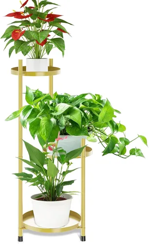 Miniatura 14 de Soporte alto para plantas de 8 niveles para interiores, soportes escalonados para plantas al aire libre para múltiples plantas, soporte plegable
