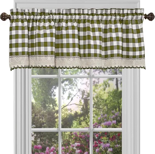 Miniatura 11 de ACHIM Buffalo Check Cortinas Valance para Ventana - 58 Pulgadas de Ancho, 14 Pulgadas de Largo - Cuadros Grises y Blancos - Cortinas