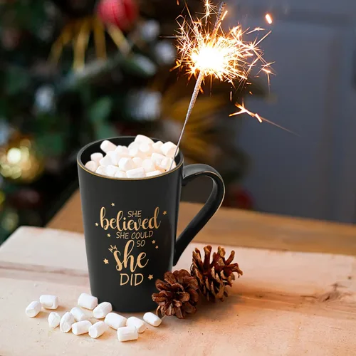 Miniatura 3 de Maustic Taza She Believed She Could So She Did, regalos de graduación para ella, tazas de café para mujeres, regalos motivacionales inspiradores