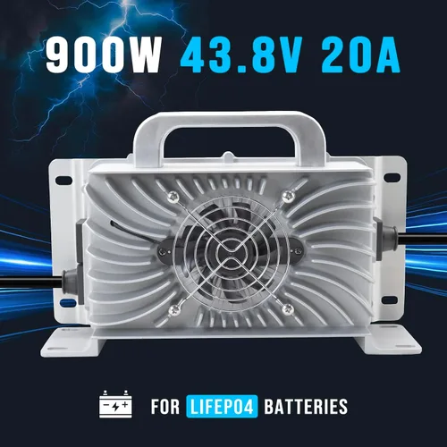 Miniatura 2 de Cargador de batería a bordo de litio de 43.8 V 20 A para batería LiFePO4 de 36 V (38.4 V) 12S, cargador inteligente impermeable IP67 para carrito