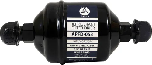 Appli Parts APFD-053 3/8 pulg. Filtro Secador de Línea Líquida Refrigerante AC para Refrigeración HVAC 053 Conexión SAE Flare universal