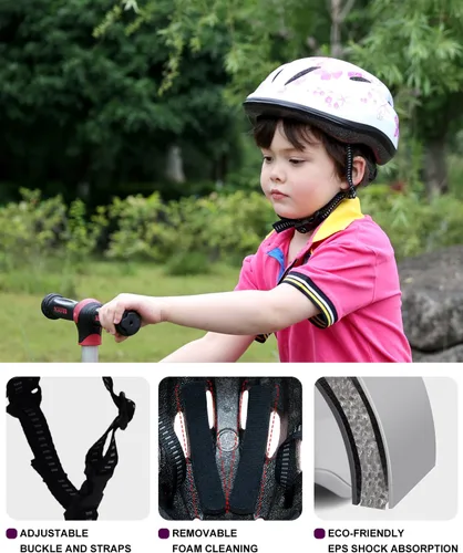Miniatura 6 de Casco de bicicleta súperligero rosa para niñas pequeñas y bebés. Ángel