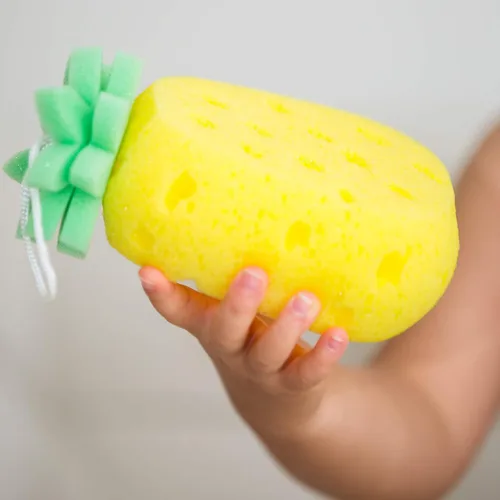 Miniatura 2 de Esponja de ducha con forma de piña para todos, bebés, niños y niños pequeños (piña)