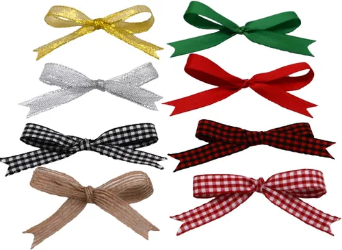 Miniatura 2 de Cinta de tela de arpillera de 110 yardas, tela de arpillera en blanco y negro, satén rojo y verde, dorado con purpurina metálica para envolver