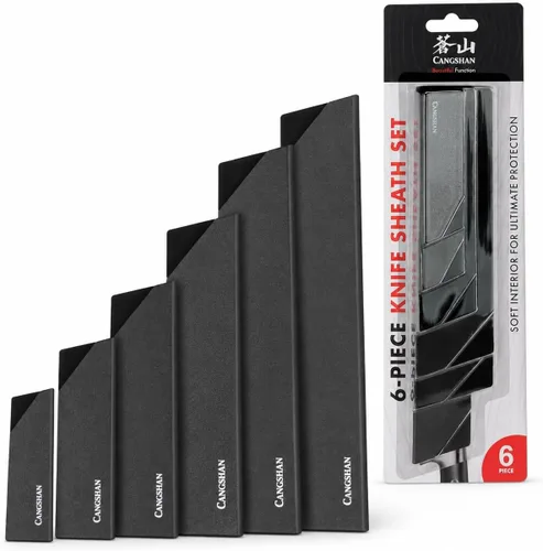 Cangshan Juego de 6 protectores de bordes de cuchillos, 503633, color negro