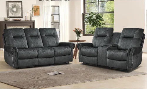 Miniatura 18 de EBELLO - Silla reclinable eléctrica con masaje y calor, sillón reclinable de tela suave para adultos, sofá reclinable individual acolchado, diseño