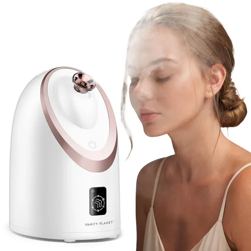 Vanity Planet Senia - Vaporizador facial caliente y frío, vaporizador facial para limpieza profunda facial, aromaterapia, desintoxicante e