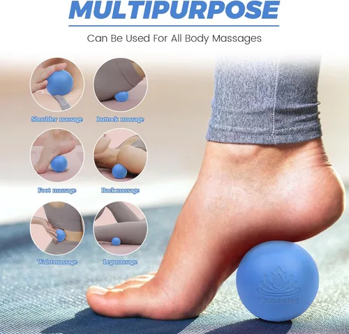 Miniatura 4 de Juego de Pelotas de Terapia de Masaje Físico de Goma Natural, Equipo de Terapia de Pelotas de Masaje Físico para Liberación Miofascial, Terapia
