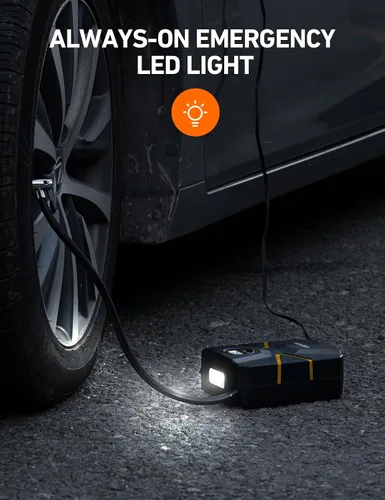 Miniatura 9 de AstroAI Compresor de aire portátil de 12 V CC, inflador de neumáticos S1, bomba digital de neumáticos de coche 150 PSI, presión preestablecida