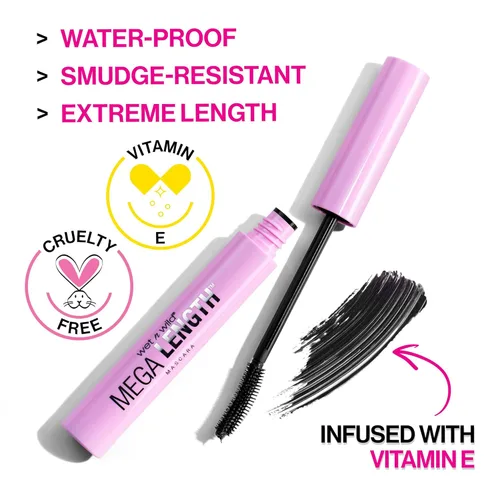 Miniatura 2 de wet n wild - Máscara impermeable de longitud Mega Length impermeable, muy negro, 0.21 onzas